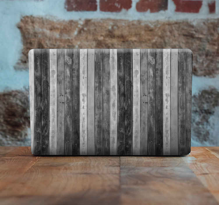Rusztikus szürke fa deszka laptop bőr - TenStickers