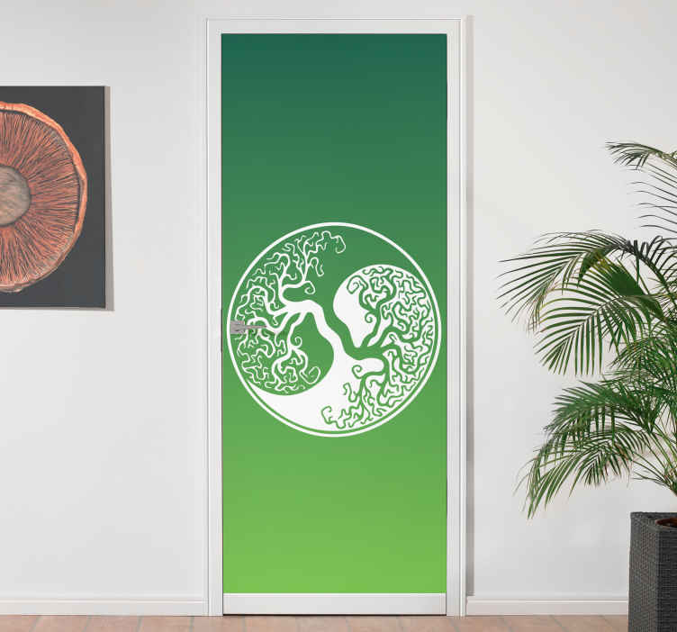 Wall Sticker custom Vinyl indoor decal window laptop removable yin yang Tree