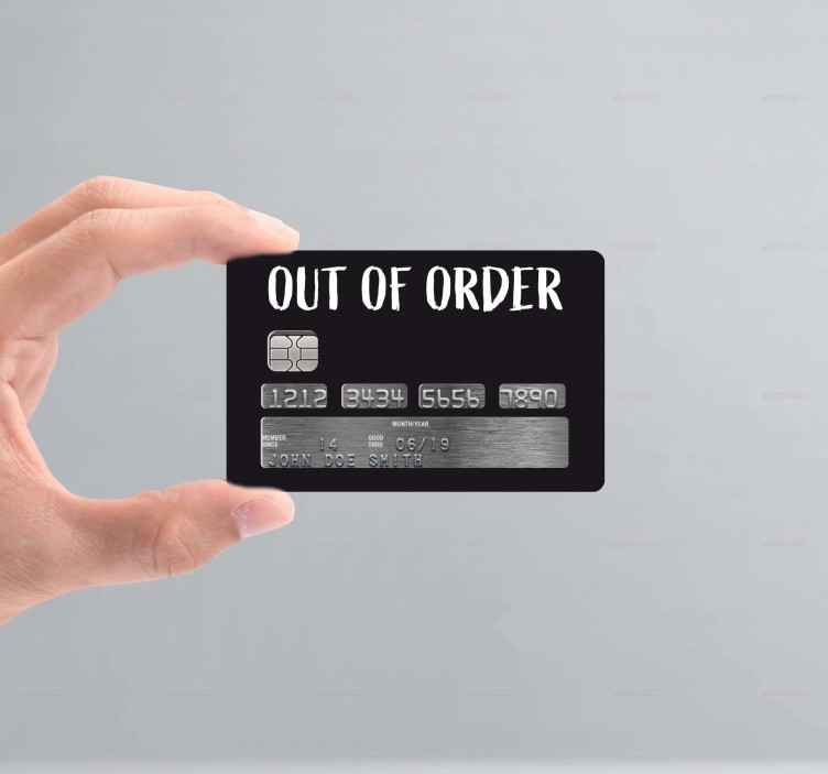 Black Bankrupt credit card sticker - TenStickers