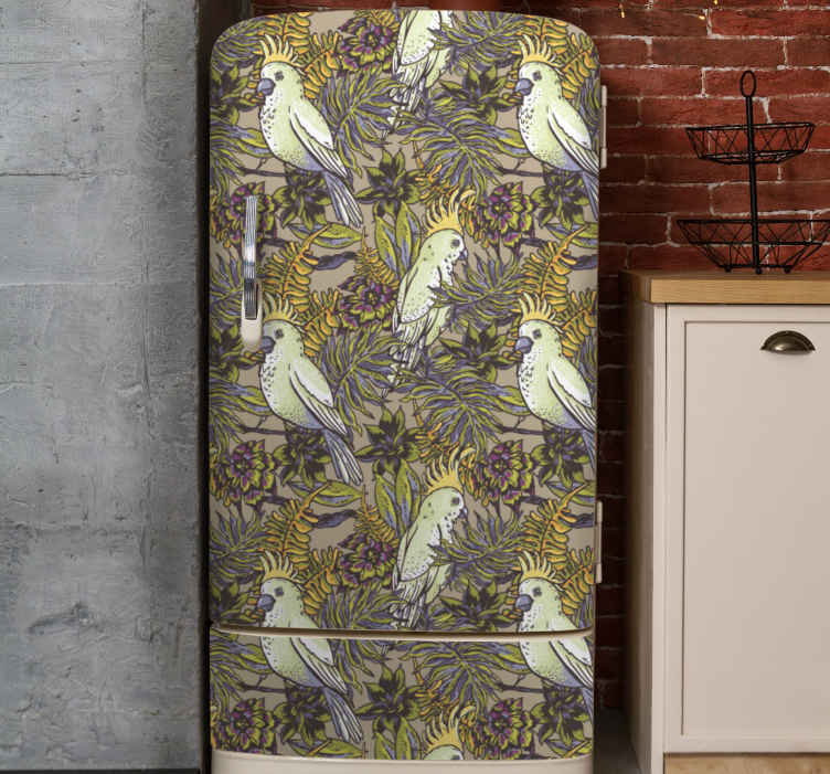 Amazonic parrots scandinavian  fridge sticker - TenStickers