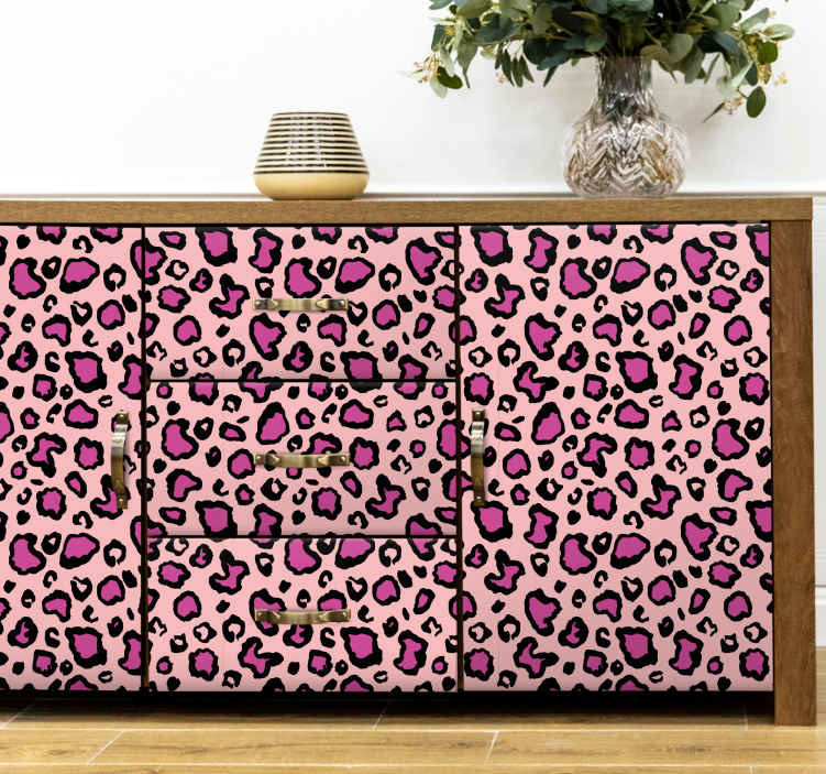 Hayvan Çıkartması pembe leopar motifi - TenStickers