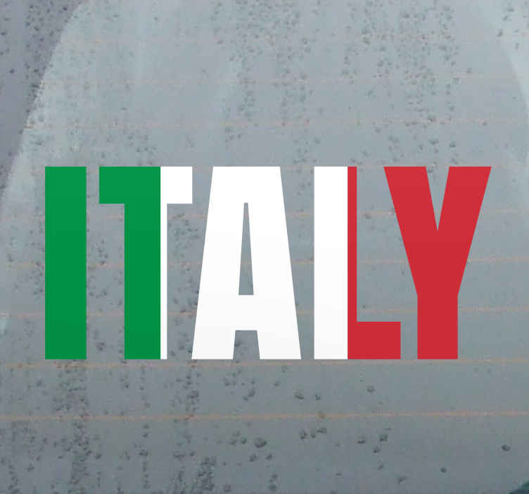 Adesivo auto Disegno di testo italiano con bandiera
