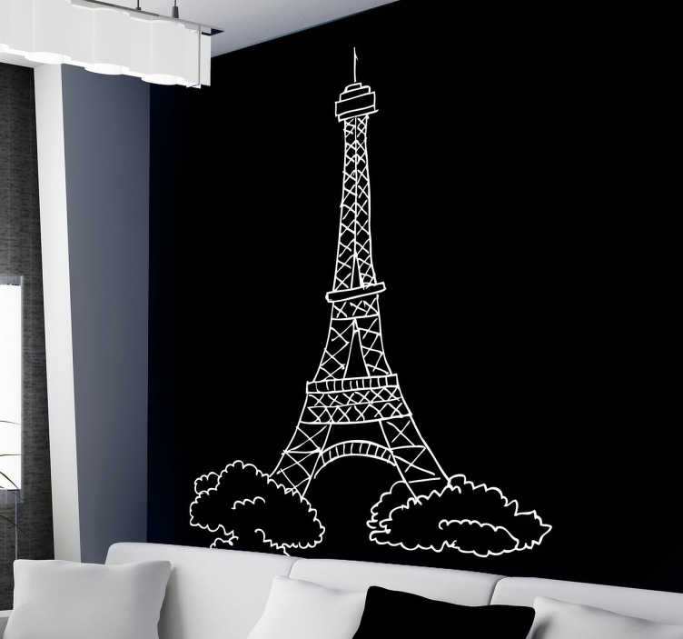 Affiche La Tour Eiffel, noir & blanc l.60 x H.80 cm