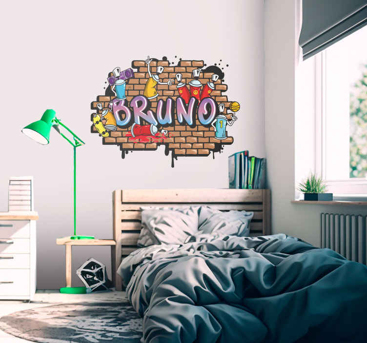 Adesivo Personalizzato Con Nome Wraplab | Decorazione Murale Per Parete, Porta, Frigorifero E Armadietto | Regalo Originale Per Bambini