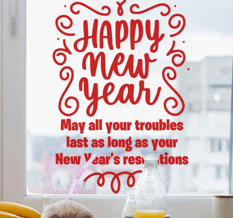 Wall stickers quotes joyful new year greetings - TenStickers