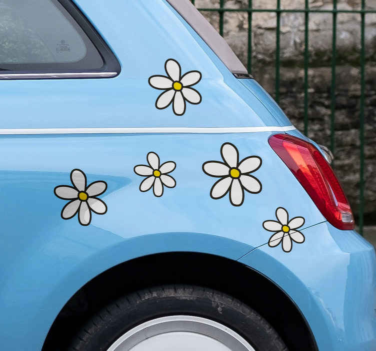 Autocollant voiture décoration fleur - TenStickers