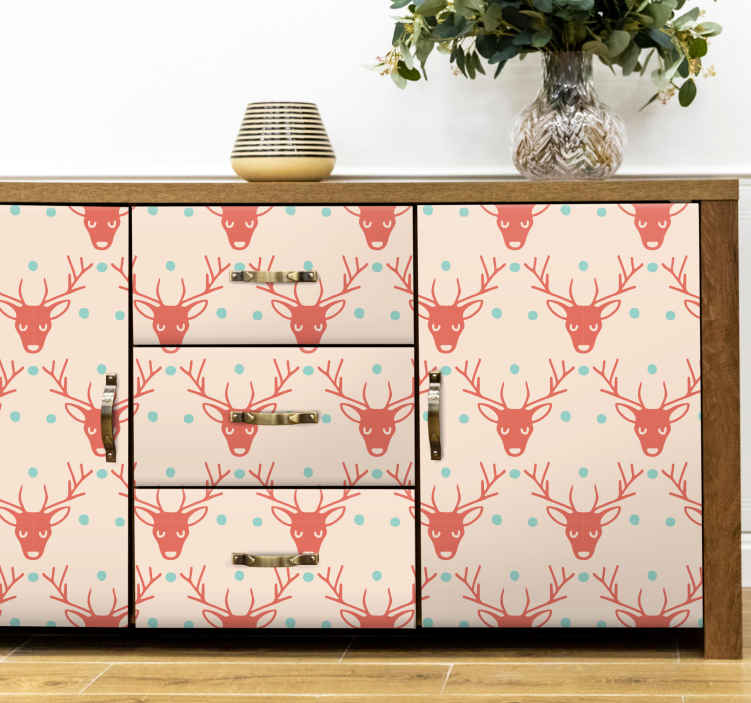 Farm animal sticker red antlered creatures - TenStickers