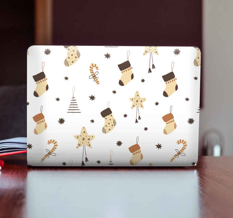 Sticker noël motif de chaussette festive - TenStickers