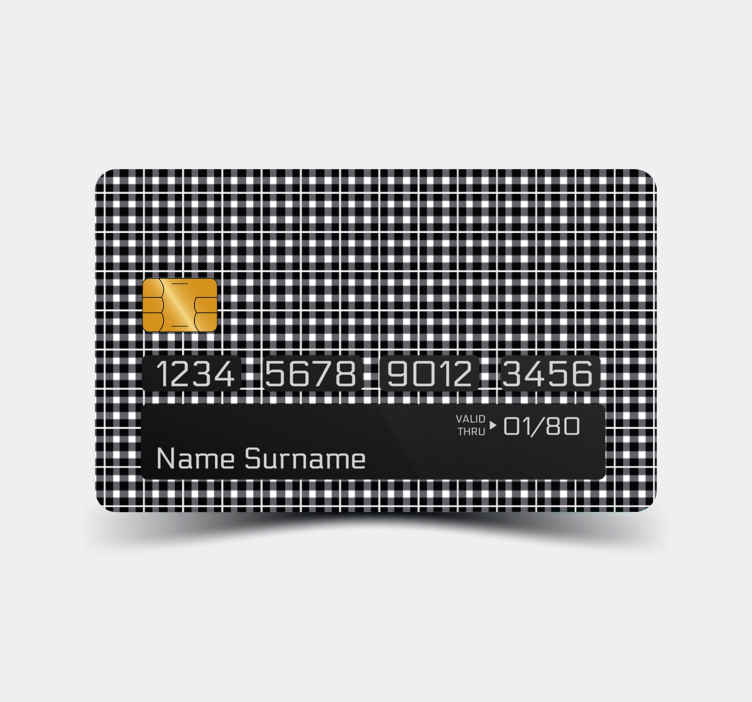 Black Checkered Pattern credit card sticker - TenStickers
