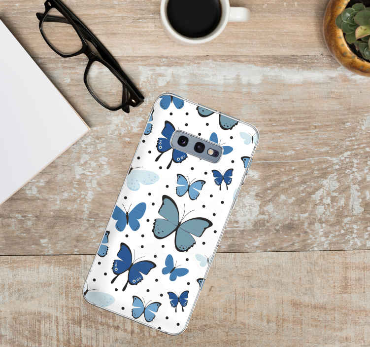 Sticker para Samsung Mariposas azules volando - TenVinilo