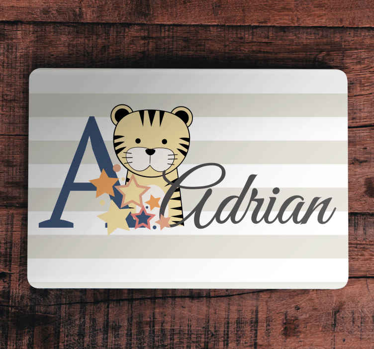Laptop skin custom baby tiger design - TenStickers