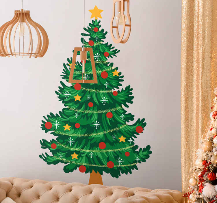 Autocolantes decorativos de Natal árvore de natal realista faça v -  TenStickers