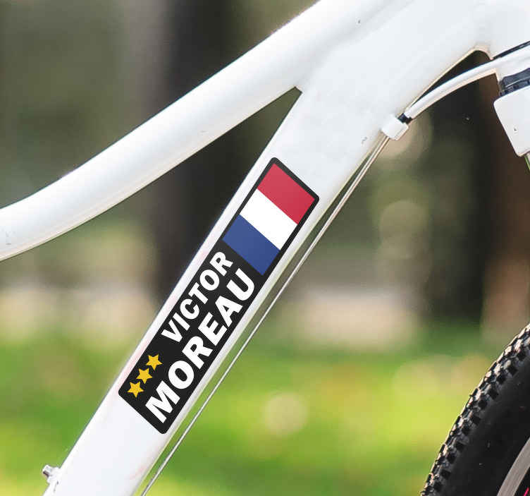 Sticker cadre vélo drapeau personnalisable - TenStickers