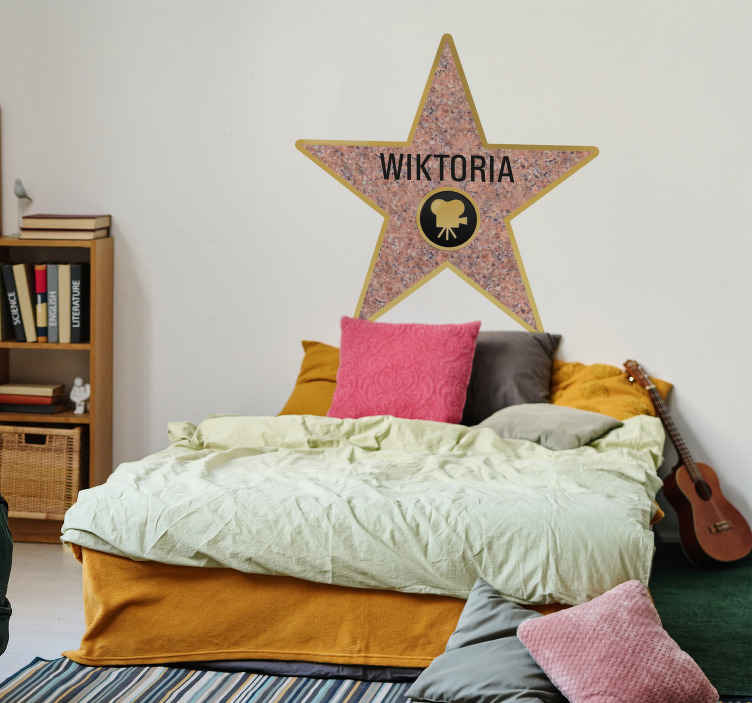 Naklejka na ścianę personalizowana gwiazda Hollywood - TenStickers