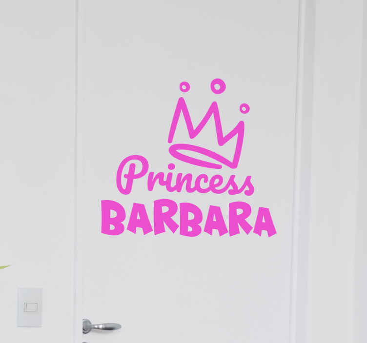Vinilo para puerta Corona de princesa con nombre - TenVinilo