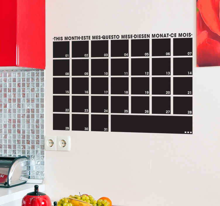Monthly Planner Blackboard Sticker - TenStickers