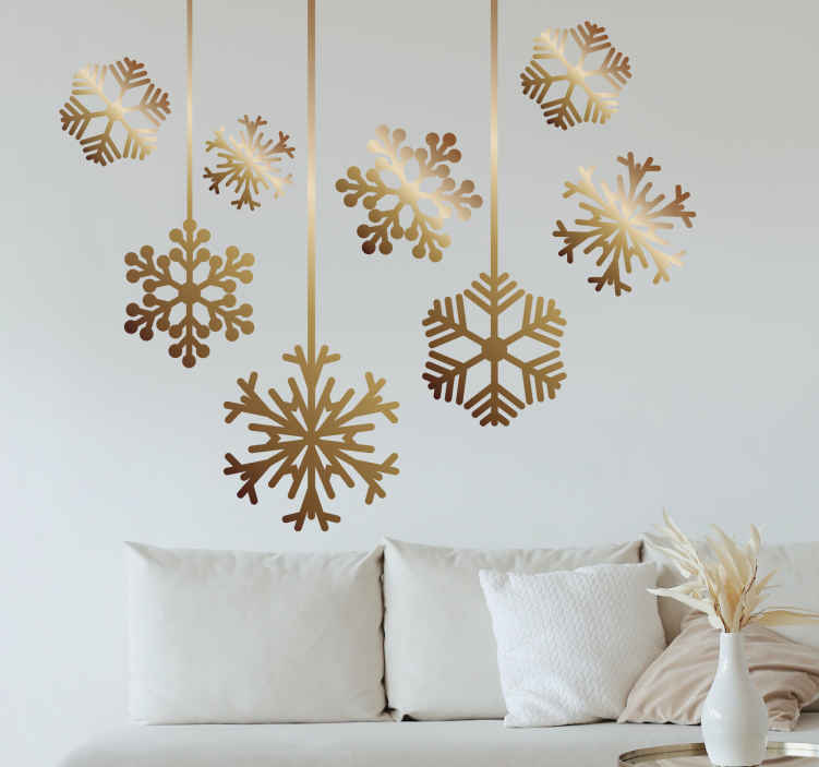 DIY Removable Gold Merry Christmas Snowflake Wall Sticker Vinyl Decal Home Decor 