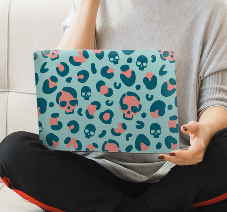 Skull and Leopard Print laptop skin - TenStickers
