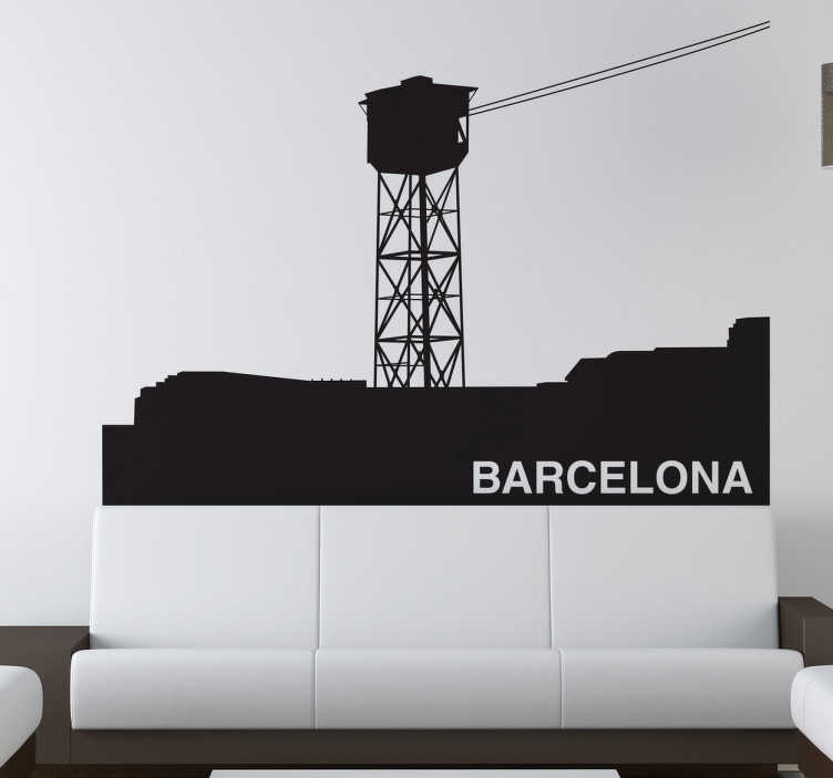 Vinilo decorativo teleférico Barcelona - TenVinilo