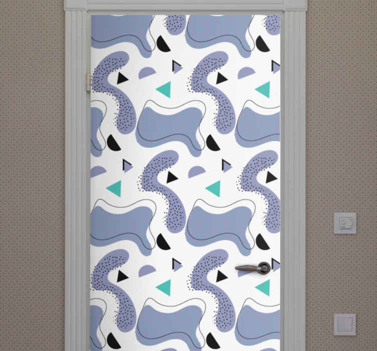 Memphis color model with white door sticker - TenStickers