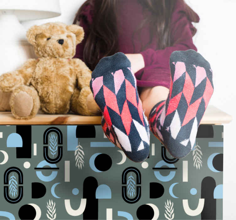 Geometric with abstract shape furniture sticker - TenStickers