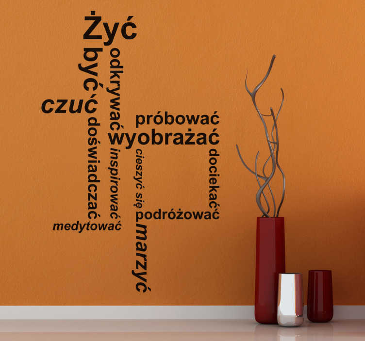 Naklejka tekst sposób na życie - TenStickers