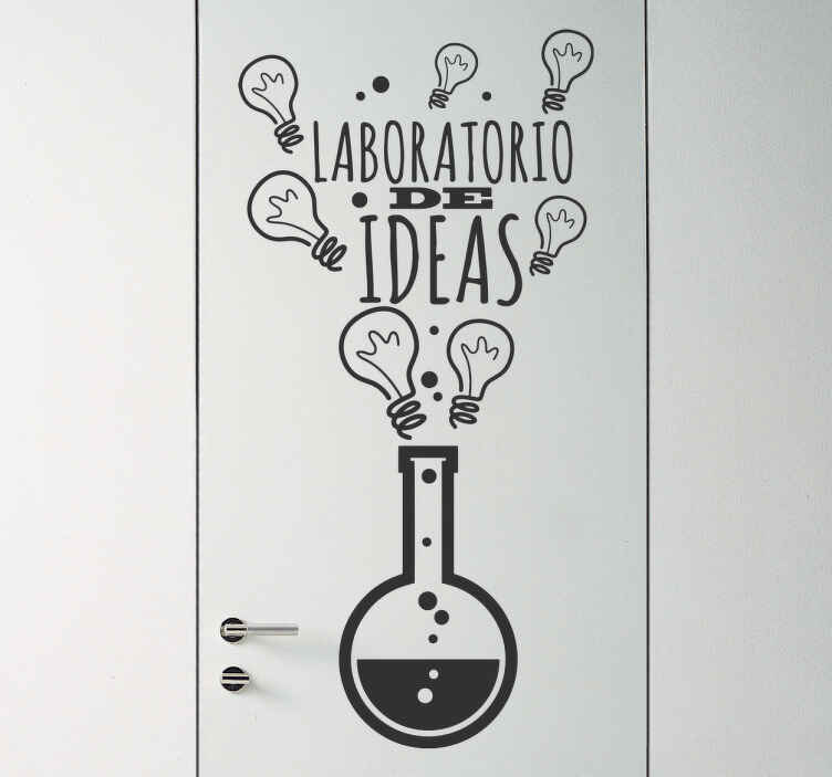 Vinilo para puerta laboratorio de ideas - TenVinilo