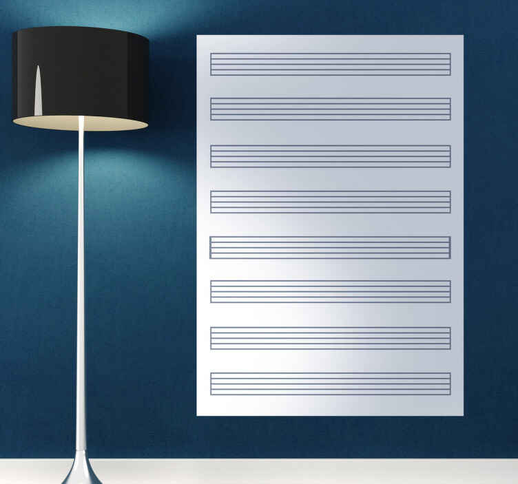 Music Sheet Whiteboard Wall Sticker - TenStickers