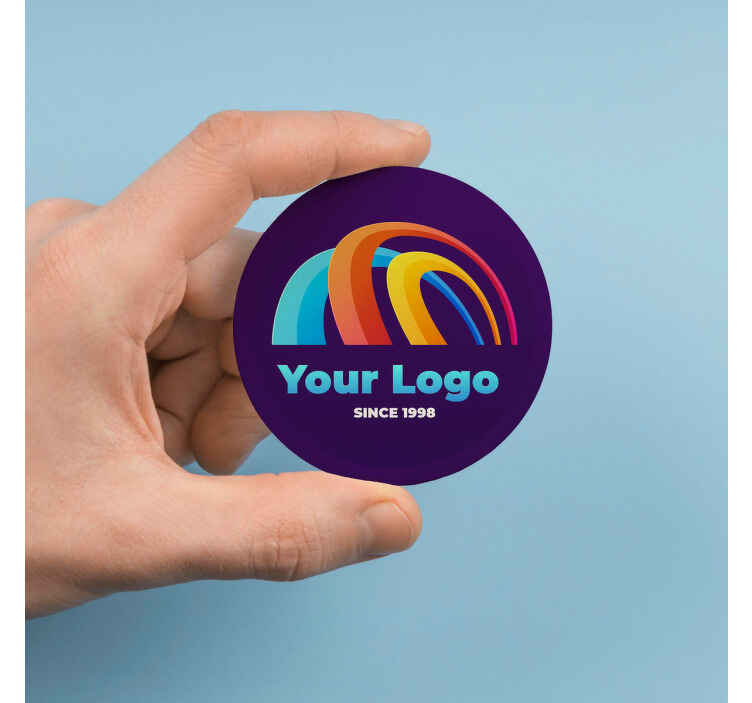 Personalised circle with logo office wall sticker - TenStickers