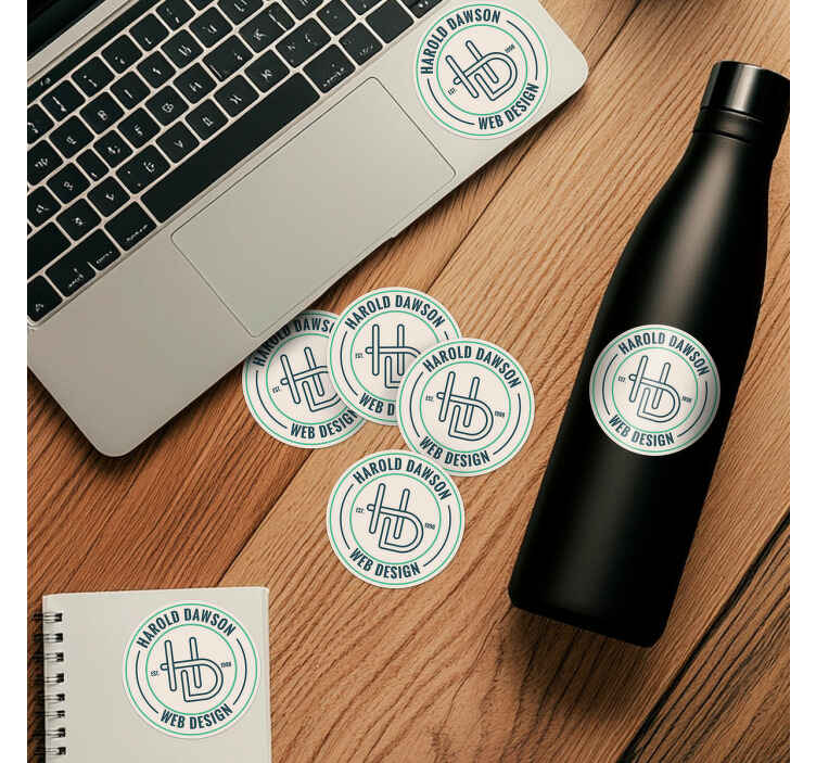 Personalised circle with logo office wall sticker - TenStickers