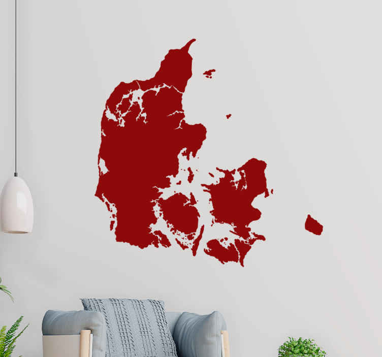 Klassisk danmark kort land klistermærke - TenStickers
