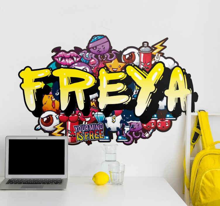 Graffiti colourful name urban wall sticker - TenStickers