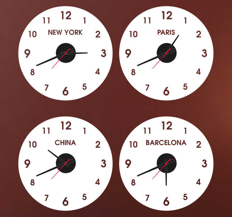 Sticker orologio paesi