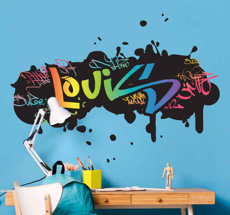 Sticker graffiti chambre enfant prénom personnalisable - TenStickers