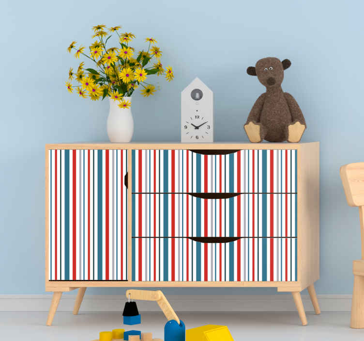 Marine retro striped design furniture sticker - TenStickers