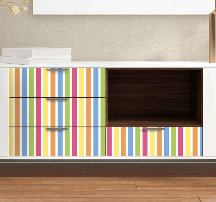 Vinilo para mueble patrón de rayas coloridas - TenVinilo