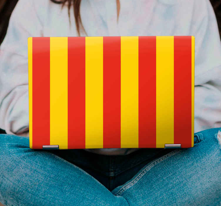 Sticker pour ordinateur couleurs rayées de catalogne - TenStickers