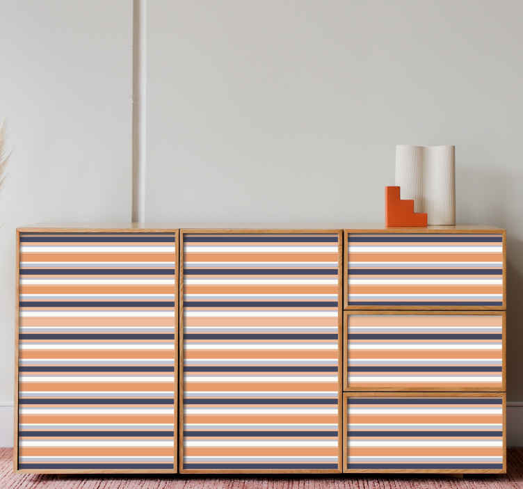 Furniture sticker striped drawer fronts - TenStickers