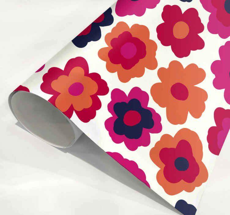 Red poppy flower wall sticker - TenStickers