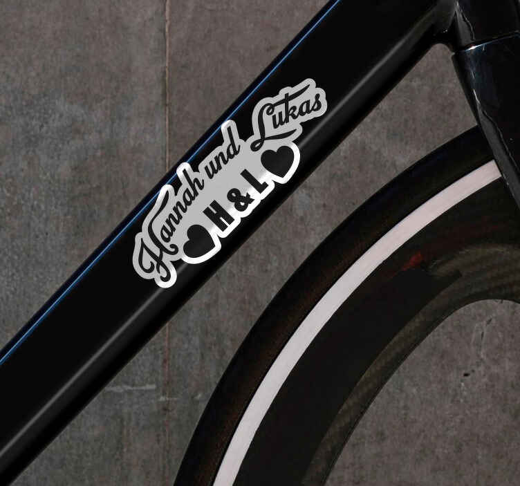 Namensaufkleber Fahrrad Paarnamen - TenStickers