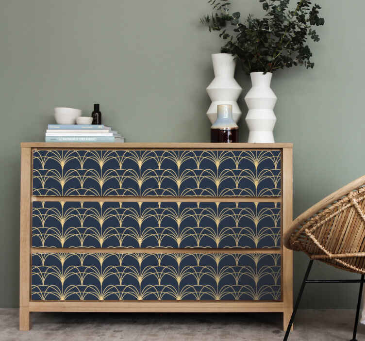 Autocolantes para móveis Padrão art déco dourado moderno - TenStickers