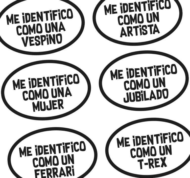 Pegatina coche me identifico como - TenVinilo