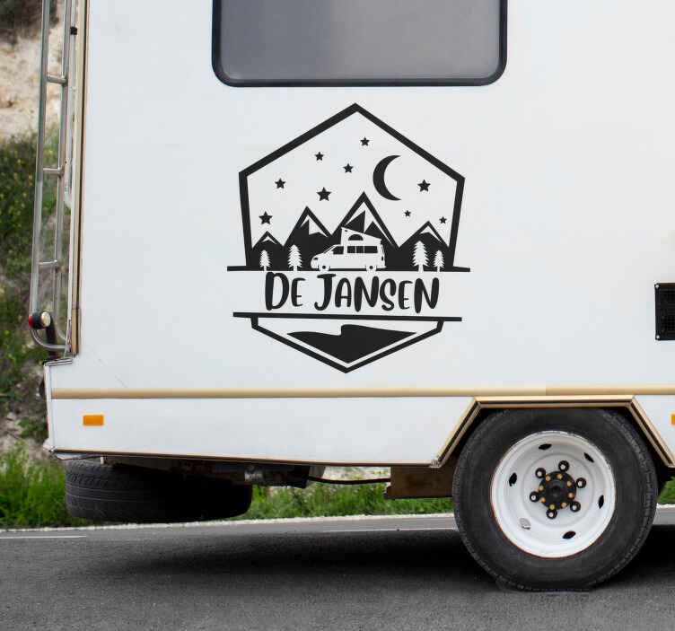 Reizen in een camper caravan sticker - TenStickers