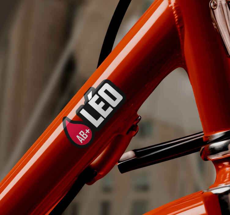 Sticker vélo drapeau avec nom groupe sanguin - TenStickers