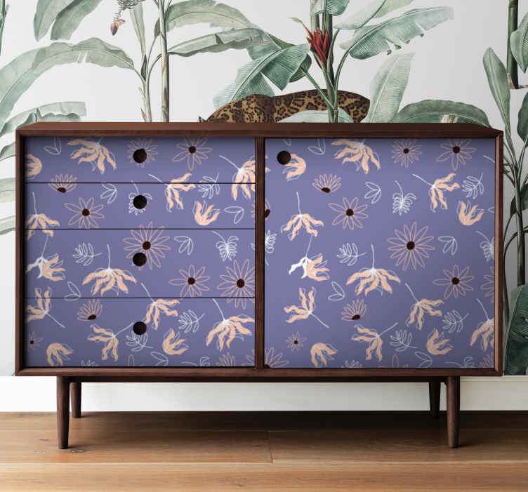 Abstract flower design furniture sticker - TenStickers
