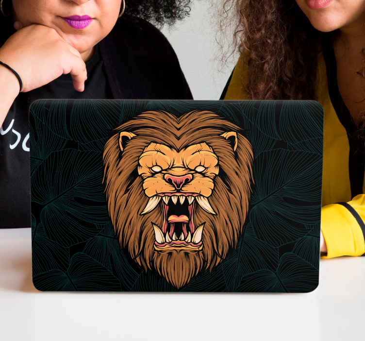 Král džungle na divokém notebooku kožený obtisk - TenStickers