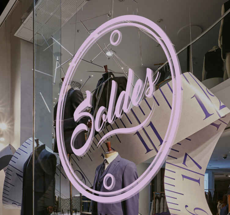 Sticker vitrine soldes rond - TenStickers