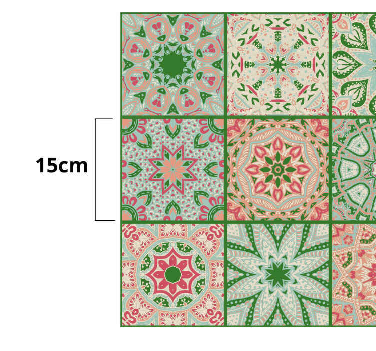Blue and green tones tile furniture decal - TenStickers