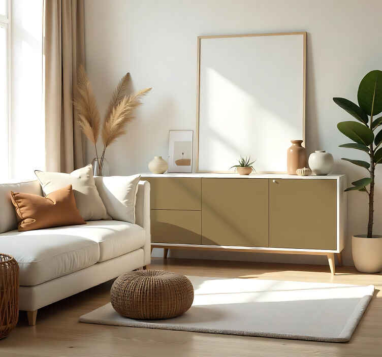 Matte Beige Brown plain sticker - TenStickers