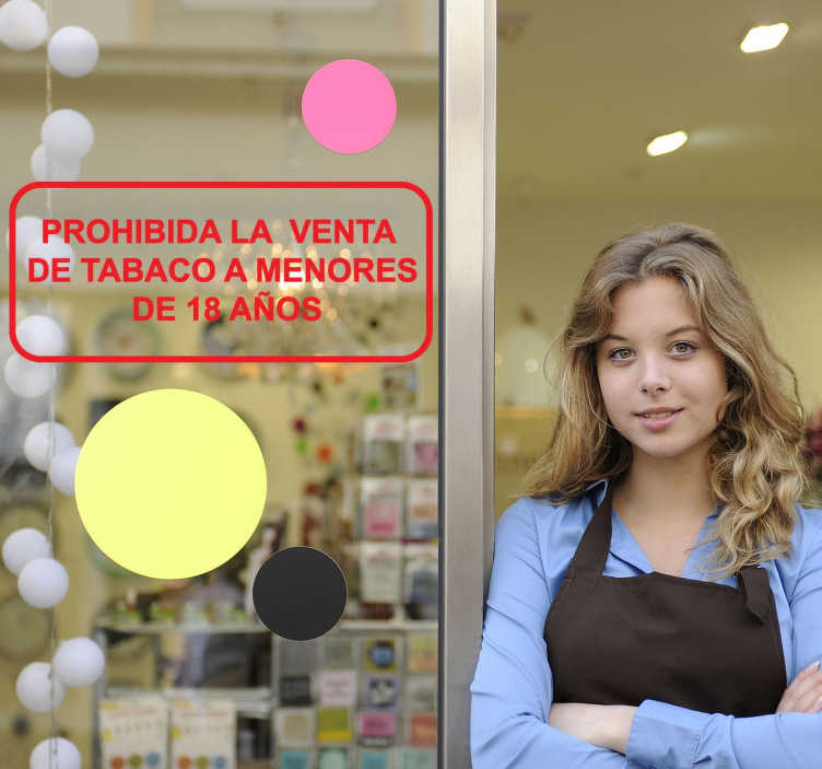 Adhesivo decorativo prohibido vender tabaco - tu vinilo